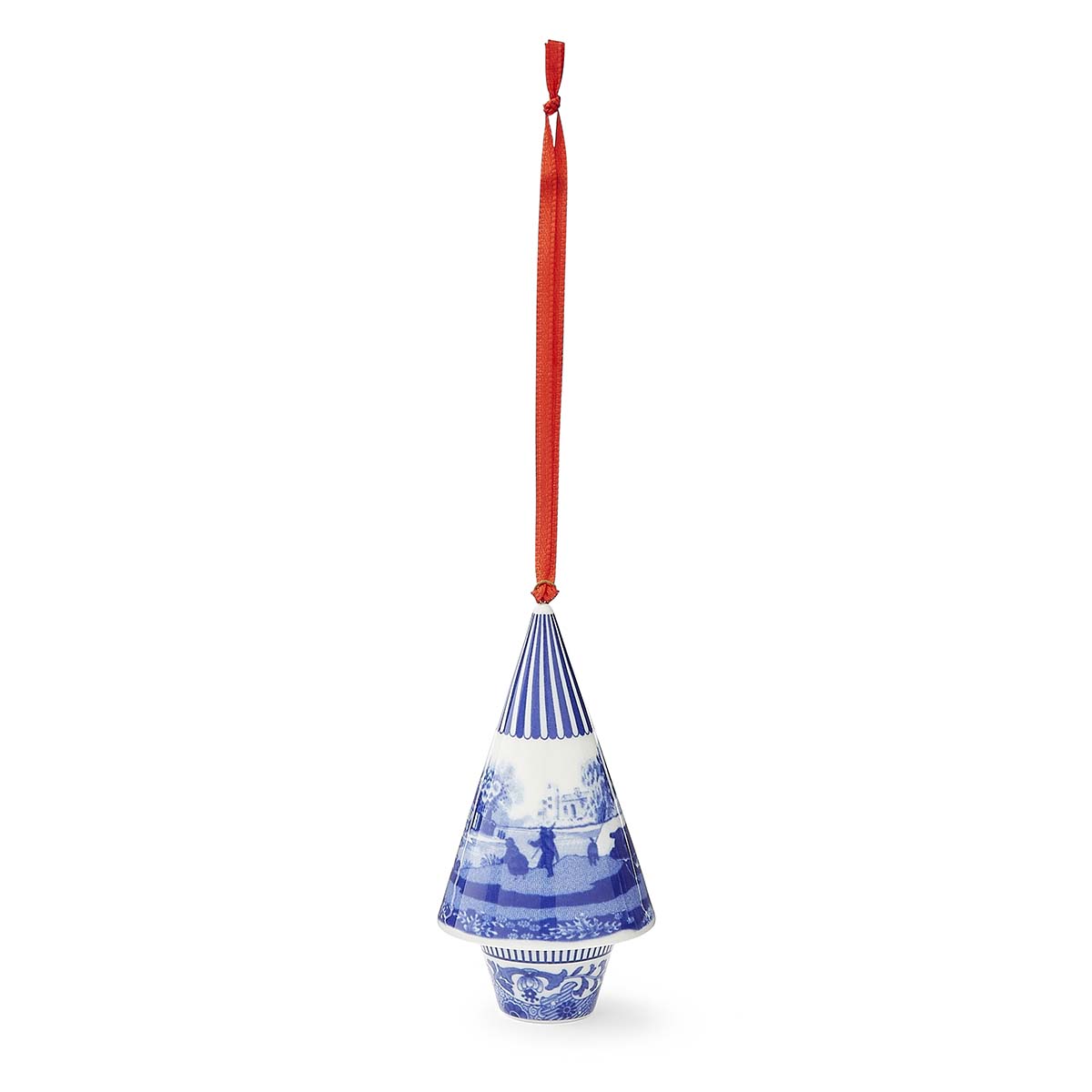 Blue Italian ChristmasTree Shaped Ornament image number null